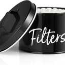 DRASTAR Coffee Filter Holder, Black Filter Storage with Lid for Counter, Storage Basket Container for Coffee Bar Accessories Decor