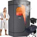 XL Portable Sauna Box, 4L Steamer Portable Steam Sauna for Home, Personal Sauna with Big Sauna Chair, Remote Control, Gray, 1400W