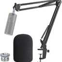 Razer Seiren X Boom Arm with Pop Filter - Mic Stand with Foam Cover Windscreen for Razer Seiren X Streaming Microphone by YOUSHARES