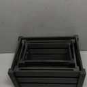 Large Classic Black Wooden Crates For Dispaly,Set Of 3 Wood Crates With Handles,Rustic Handmade Wood Boxes For Storage Or Display,Solid Wood Decrative Boxes (Classic Black)