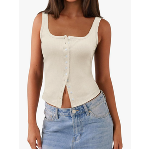 Women Square Neck Crop Tank Tops Sexy Y2K Summer Sleeveless Button Down Fitted Shirts Lace Going Out Camisole Tops S Women Square Neck Crop Tank Tops Sexy Y2K Summer Sleeveless Button Down Fitted Shirts Lace Going Out Camisole Tops S