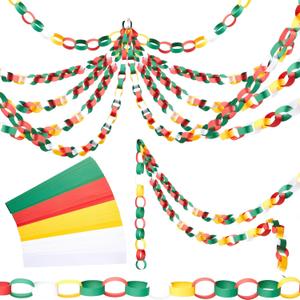 Lincia 600 Sheet Valentine Paper Chain Garland, Construction DIY Crafts Chain Strip for Winter Holiday Party Decor, 1x8 Inch with Double Sided Tape (Primary Colors)