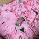 DIYDOFUN Flower Table Centerpieces - Set of 6 Floral Arrangement Artificial Wedding Hydrangeas Floral Arrangement with Rustic Metal Vase for Bridal Tea Party Event Decorations - Blush Pink