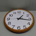 TIMESS Wall Clock, Classic Wood Style Finish, 13 Inch Non-Ticking Silent Battery Operated Analog Clock, Ideal Retro Decor for Home, Bedroom, Living Room, Kitchen, Bathroom, Office (Wood Yellow)