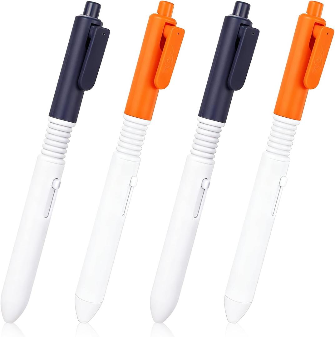 2 x Pen that Sprays Water, Water Spary Kids Toy Pen, 2 in 1 Funny Prank Retractable Pens for Pranks and Tricks, Writing and Spraying, Blue & Orange, 4pcs, 1 inch x 1 inch x 6.5 inches