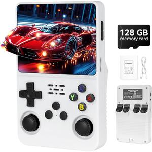R36s Pro Retro Handheld Game Console, 3.5in IPS , 128GB Preloaded with 40000+Classic Games, Portable Game Console,30 +Game Emulator, Linux System,3500mah Rechargeable Battery