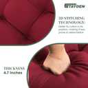 Outdoor Lounge Chair Cushions, Chaise Lounge Chair Cushions Replacement for Patio Furniture with Ties Waterproof Fabric Pool Chasie Cushion 74.4 x 22 x 4.7 Inches (Red)