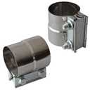 Exhaust Clamps Band Clamp 2.5" Lap Joint - Stainless Steel Lap Joint Exhaust Band Clamp with 1 Block 2Pcs for 2.5" Od to 2.5" Id Exhaust Pipe, Muffler, Elbow and Exhaust Tubing Connection(2 Pack)