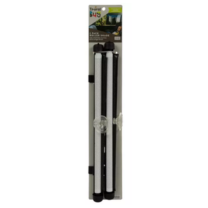 Suction Roller Shades, 
Extended Dimensions: 17.5" H x 16" W x 2" D