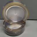 I00000 100Pcs Small Clear Gold Dessert Plates,Clear Disposable Plates with Gold Rim 7 Inch,Premium Hard Fancy Small Plate,Perfect for Birthday, Wedding & Party