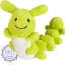 Green Caterpillar Stuffed Animal Neck Pillow, Warmable & Coolable Plush Toy, Lavender Scented Heating Pad for Relaxation, Cute Caterpillar Gifts for Kids & Adults