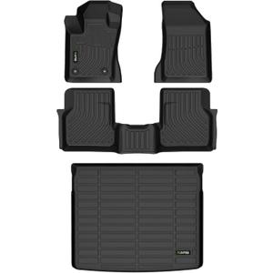 HAFIDI Floor Mats & Cargo Liner Set Fit for 2023 2024 2025 Dodge Hornet & GT & GT Plus & R/T Plug-in Hybrid All Weather Protection TPE Anti-Slip Car Full Set Floor Liners Custom Accessories - Black