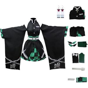 Juejuezi New Women Cosplay Costume Kimono Dress Halloween Off Shoulder Skirt Outfit Adult (Large, Green)