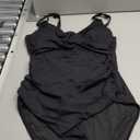 Aqua Eve Tummy Control Swimsuits for Women One Piece Bathing Suit Push Up Slimming Swimwear (Medium, Black 01)