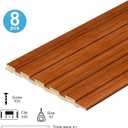 WPC Slat Wall Panels, Stylish Interior Decor Slat Paneling for Living Room, Bedroom,TV Background Wall, 48 x 6.3 Inch,16-Pack,Teak