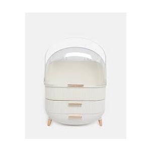 Upgrade Large Makeup Organizer Countertop Vanity Case Skin Care Cosmetic Storage Box Bathroom Counter Perfume Skincare Organizers Make Up Caddy Gift for Women Girls Clear Design Easy Visibility