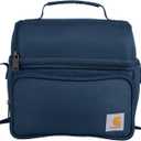 Carhartt Insulated 12 Can Two Compartment Lunch Cooler, Durable Fully-Insulated Lunch Box, Navy (Blue)