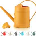Plastic Indoor Watering Can with Detachable Sprinkler Head - 68oz (1/2 Gallon) for House Plants and Flowers, Yellow