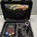 Digital Manifold Gauge Set with 112 Refrigerants, HVAC Digital AC Gauges for Automotive & Refrigeration Systems, Superheat Subcooling, Pressure Loss Test, 3000 PSI Hoses, R134a R22 R12 R454B