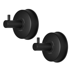 YOHOM Suction Cup Hooks Shower Towel Holder Stainless Steel Vacuum Bathroom Shower Hook Suction Towel Rack Kitchen Organizer for Bathrobe Loofah Matte Black 2Pcs