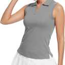MathCat Women's Sleeveless Golf Shirts UPF 50+ Quickly Dry Tennis Polo Lightweight Sports Athletic Tank Tops, M