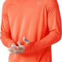 Willit Men's Sun Shirts UPF 50+ Rash Guard Long Sleeve Sun Protection Hoodie SPF UV Fishing Lightweight Athletic Running (Large, Tangerine)