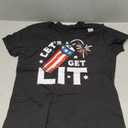 Patriotic 4th of july Let's Get Lit T-Shirt Size M