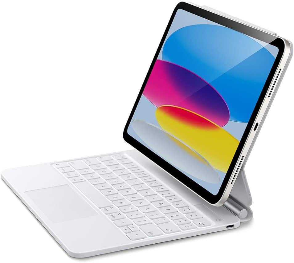 ESR iPad 10.9 Inch (11th/10th Gen) Case with Keyboard, Magic Keyboard for iPad 10.9" (2025/2022), Case with Floating Cantilever Stand, Backlit Keys, Multi-Touch Trackpad, Rebound Series, White