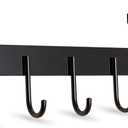 Over The Door Towel Rack,Over The Door Hooks,Heavy Duty Aluminum Over The Door Hanger for Hanging Coat, Bag, Robe,Clothes,Towels,Hat - 5 Hooks, Brush Finish (Matte Black 1Pcs)