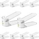 Shoe Slot Organizer,Adjustable Shoe Stacker for a Pair of Shoes,Shoe Holder Space Saver,Double Deck Shoe Riser Shoe Rack,Shoe Organizer for Closet (Clear, 10 Pack)