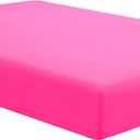 Sfoothome Hot Pink Fitted Sheet, 14 Inch Pocket Deep, Microfiber Sheets, Twin Size