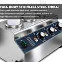 Premium Sauce Warmer - 3-Station 160W Commercial-Grade Condiment Warmer with Independent Temperature Control, Stainless Steel