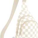 Checkered Women's Sling Bag - Stylish Small Backpack Crossbody Chest Bag & Fanny Pack Purse