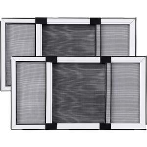 BAFLOTEX Adjustable Window Screens Expandable 2 Ways Expandable Window Screen 10" Height*14" Width-24" Width with White Frame for House Windows 2 Pack of Small Screens
