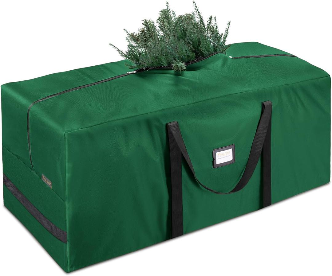 BALEINE 9 ft Christmas Tree Storage Bag, Heavy Duty 900D Oxford Fabric with Reinforced Handles and Dual Zippers Wide Opening, Extra Large Storage Container for Trees and Decorations (Green)