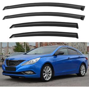 Window Visors Rain Guards for 2011 2012 2013 2014 Hyundai Sonata, Out-Channel Window Vent Wind Deflectors Visors Shades for 2011-2016 Hyundai Sonata Hybrid