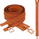 uxcell 2 Pcs Heavy Duty Zippers, #8 39 Inch Two Way Separating Zipper Large Resin Zippers Metal Zip Pull Repair Replacement for Jackets Coats Sewing, Orange