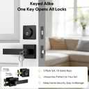 Keyed Alike Exterior Door Lock Set 3 Pack(Same Keys), Exterior Door Handle with Single Cylinder Deadbolt, Front Door Lock Set, Entry Door Lock Set, Zinc Alloy Outdoor Door Handles, Matte Black