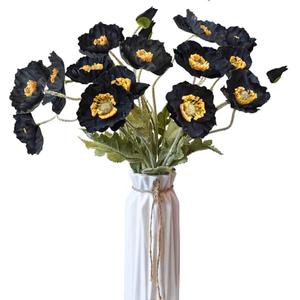 Kainonnan Artificial Flowers 5Pcs Poppies Flowers Artificial Silk Flowers for Home Office Wedding Outdoor Decor