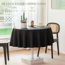 BYDOLL Table Cloth Round 60 Inch Fits Max50 Inch Diameter Top,4 Pack Black Washable Outdoor Winkle and Stain Resistant Spillproof Polyester Tablecloth for Round Tables Party Cover