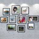 upsimples 12x18 Picture Frame Set of 5, Display Pictures 11x17 with Mat or 12 x 18 Without, Wall Gallery Poster Frames, Black