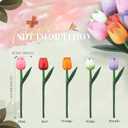 CroBlissful 10 Pcs, 9 Inch Spring Wooden Tulip Flowers for Vase Spring Decorations Wood Tulips Table Centerpieces for Mother's Day Valentine's Day Easter Decor Home Tabletop, Multicolor