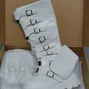 CELNEPHO Womens Wedge Platform Knee High Boots High Heel Round-Toe Zip Punk Goth Mid Calf Combat Boots For Women (7)