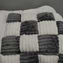 Soulbond Dog Bed for Car Back Seat Soft Plush Backseat Pet Bed Mat Non-Slip Travel Pet Mat, Fuzzy Plaid Dog Seat Cover, Fit for Backseat Extenders and Trucks SUVs (Gray and White, 54" x 24.8")