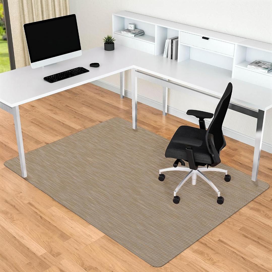 Office Chair Mat for Hardwood & Tile Floor, 30" x 48" Anti-Slip Desk Chair Mat, Easy Glide Floor Protector for Rolling Chairs, Floor Mat for Office Chair for Home Office (Dark Brown), 30'' x 48'' Rectangle