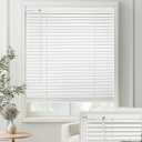 MYshade No-Drill Cordless Horizontal Mini Blinds – 34.5" W x 64" H Tool-Free Inside Mount Window Blinds with 1" Vinyl Slats, Light Filtering & Privacy, Child & Pet Safe, White