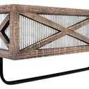 Autumn Alley Farmhouse Rustic Towel Rack Shelf Holder - Wood Towel Rack Basket Storage - Farmhouse Towel Holder for Rustic Bathroom and Farmhouse Kitchen Décor - Wall Mounted, Galvanized, Rustic Brown