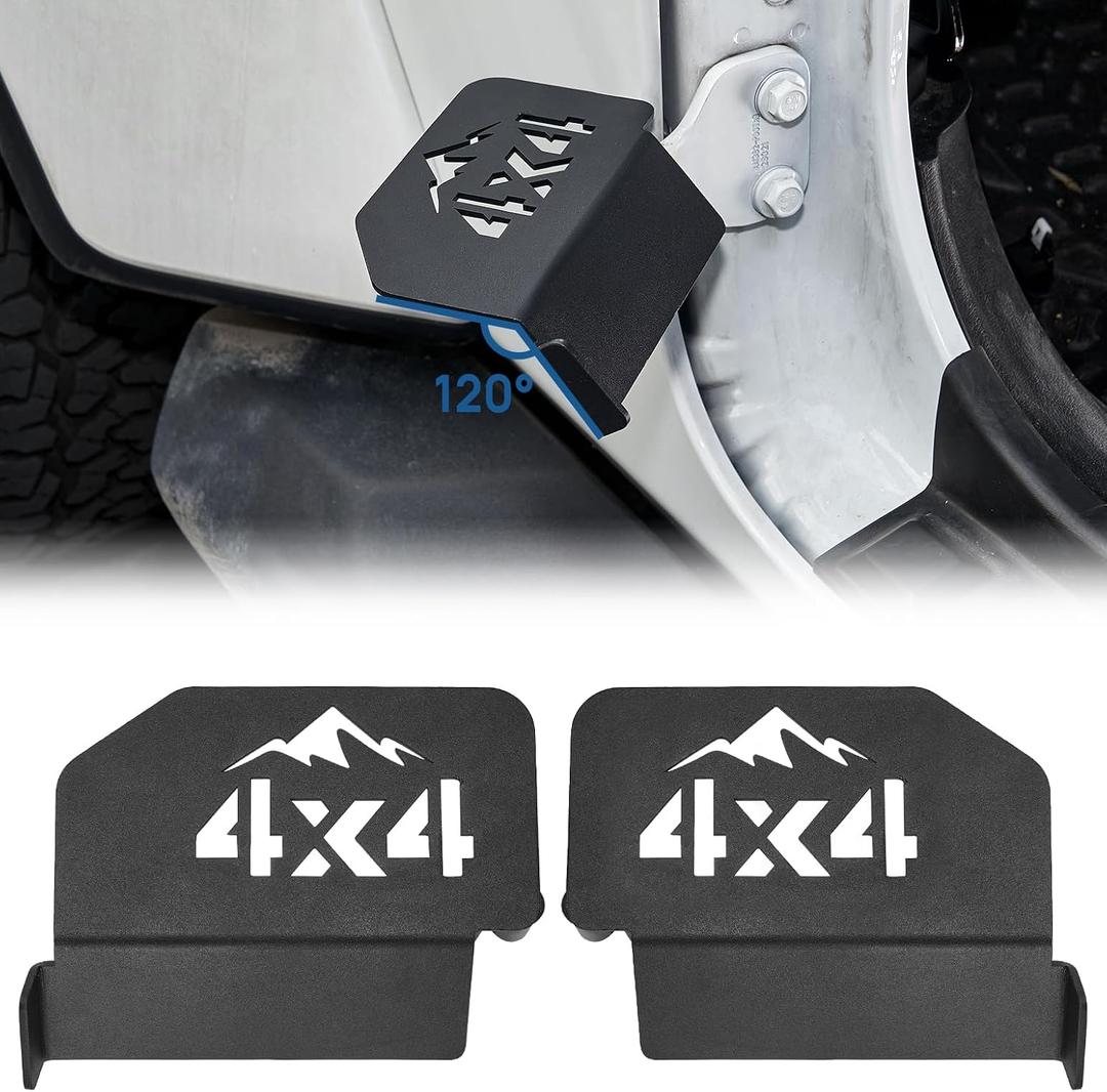 JOYTUTUS Upgraded 120 Wrangler Foot Pegs Compatible with Wrangler JK JL Gladiator JT 2007 to 2026, Exterior Door Hinge Foot Rest Pedals Accessories(4X4 Pattern)