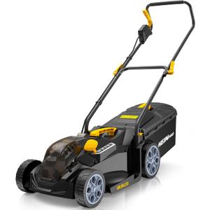 HEINPRO 14" Cordless Lawn Mower Compatible with Dewalt 20V MAX Battery, 2-in-1 Brushless Electric Lawn Mower for Small Yards, Push Mowers with 5-Position Height Adjustment, Black (Tool Only)