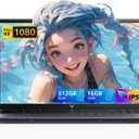 15.6" Business Laptop with Alder Lake N97 Processor (Up to 3.6GHz), 16GB RAM, 512GB SSD, Traditional Laptop Computer, Lightweight, Numeric Keypad, Webcam